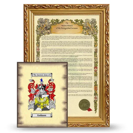 Godman Framed History and Coat of Arms Print - Gold
