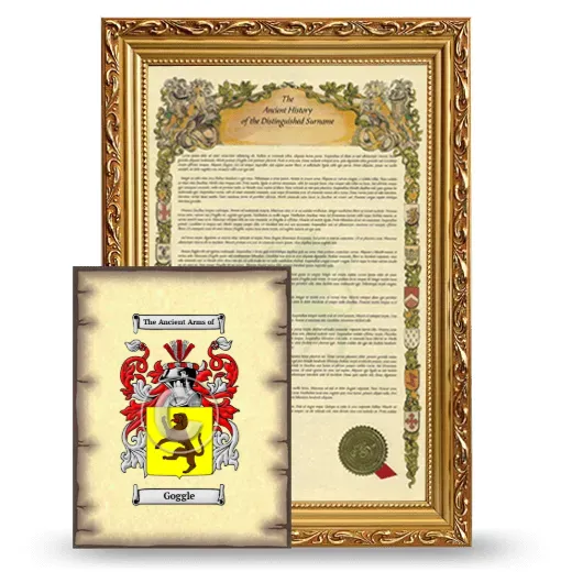 Goggle Framed History and Coat of Arms Print - Gold