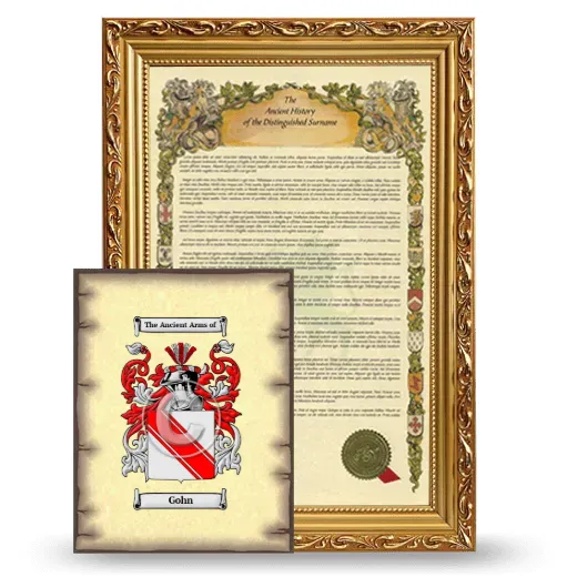Gohn Framed History and Coat of Arms Print - Gold