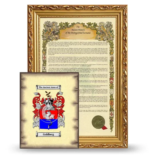 Goldberg Framed History and Coat of Arms Print - Gold