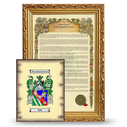 Gori Framed History and Coat of Arms Print - Gold