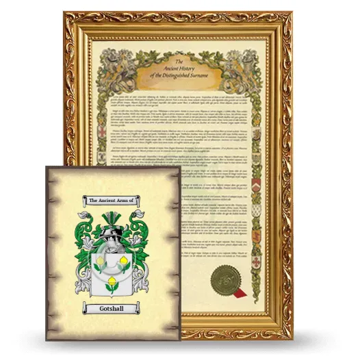 Gotshall Framed History and Coat of Arms Print - Gold