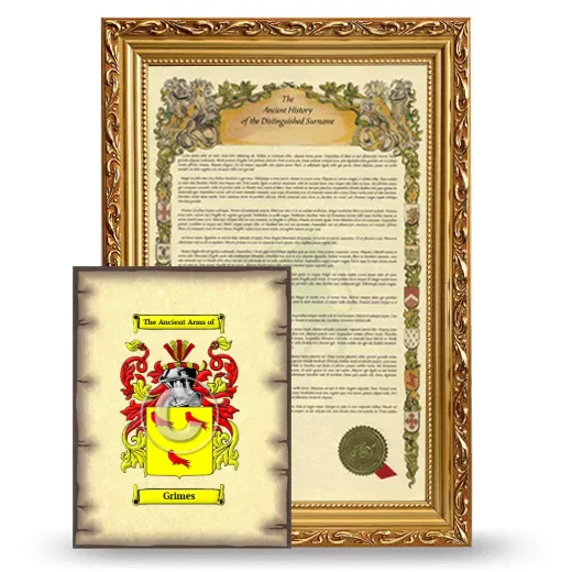 Grimes Framed History and Coat of Arms Print - Gold