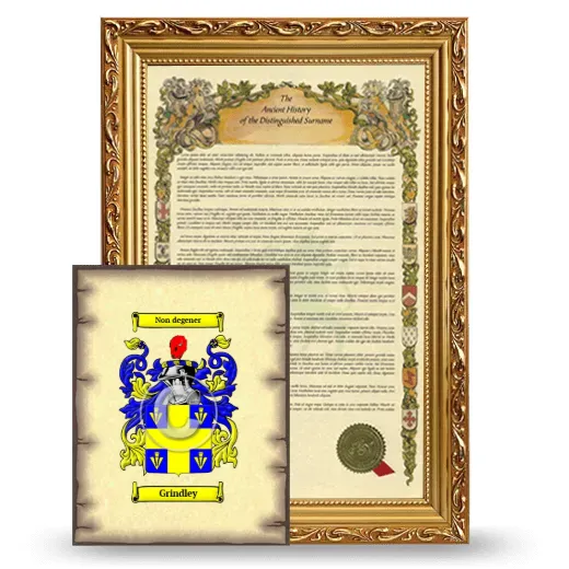 Grindley Framed History and Coat of Arms Print - Gold