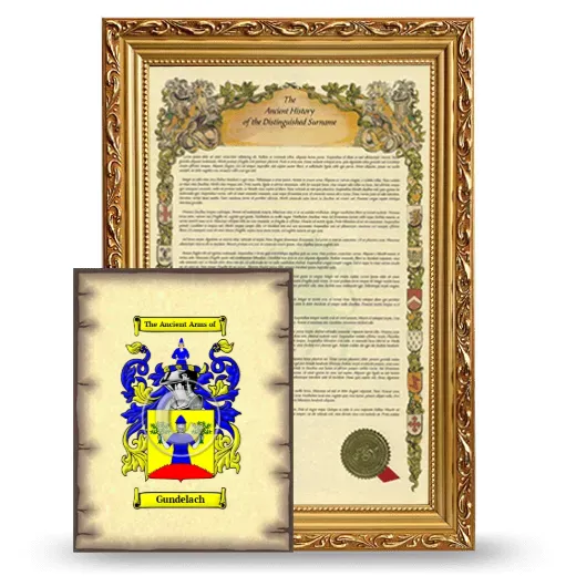 Gundelach Framed History and Coat of Arms Print - Gold