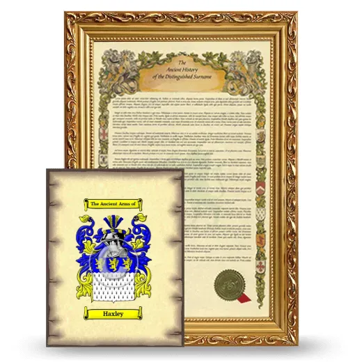 Haxley Framed History and Coat of Arms Print - Gold