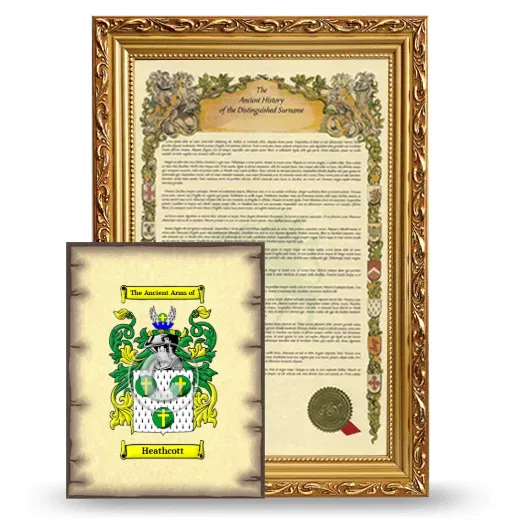 Heathcott Framed History and Coat of Arms Print - Gold