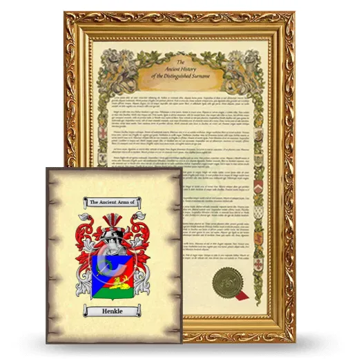 Henkle Framed History and Coat of Arms Print - Gold