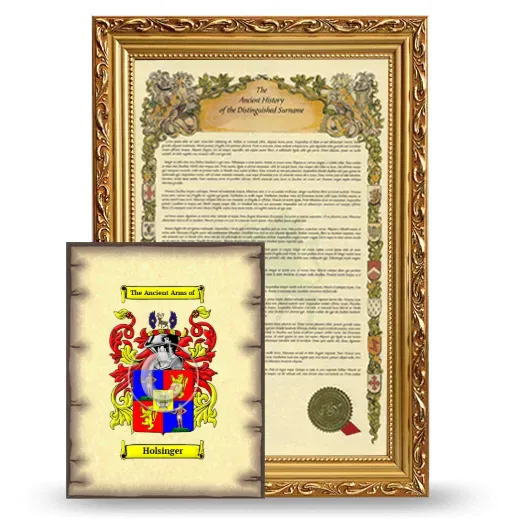 Holsinger Framed History and Coat of Arms Print - Gold