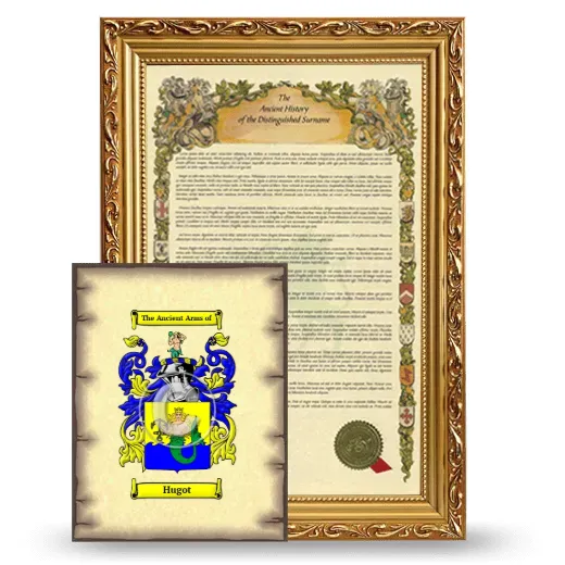 Hugot Framed History and Coat of Arms Print - Gold