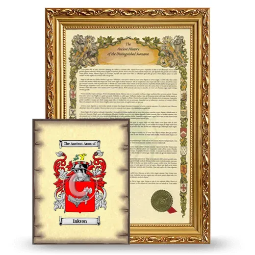 Inkson Framed History and Coat of Arms Print - Gold