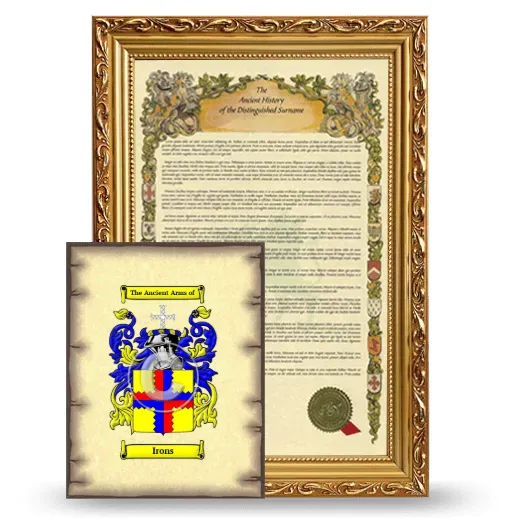Irons Framed History and Coat of Arms Print - Gold