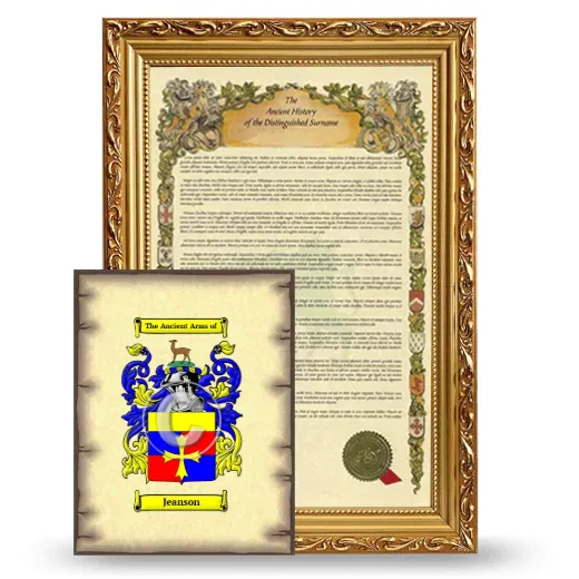 Jeanson Framed History and Coat of Arms Print - Gold