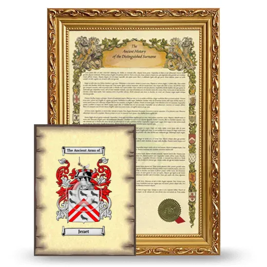 Jenet Framed History and Coat of Arms Print - Gold