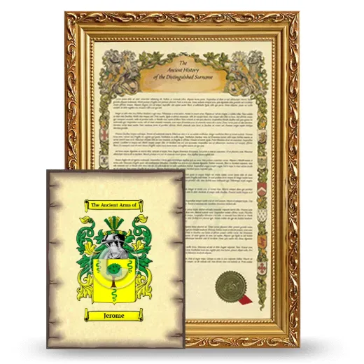 Jerome Framed History and Coat of Arms Print - Gold