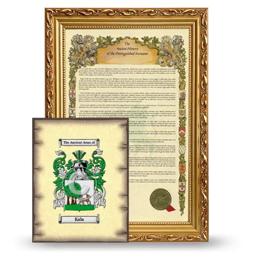 Kala Framed History and Coat of Arms Print - Gold