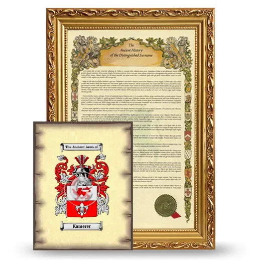 Kamerer Framed History and Coat of Arms Print - Gold