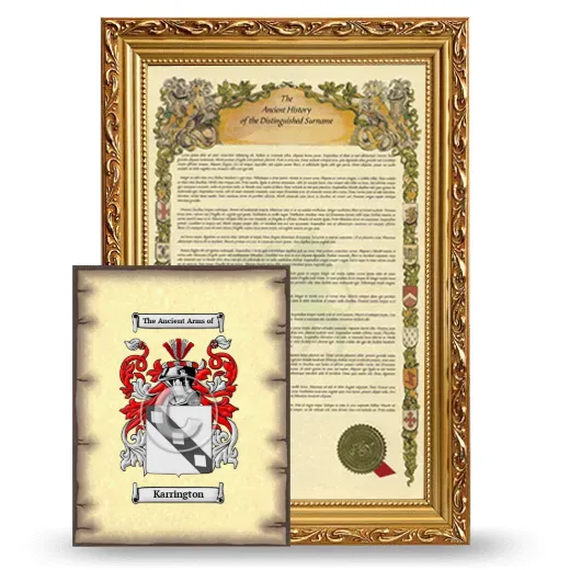 Karrington Framed History and Coat of Arms Print - Gold