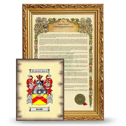 Keedle Framed History and Coat of Arms Print - Gold
