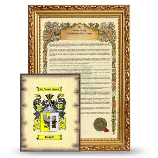 Knauff Framed History and Coat of Arms Print - Gold