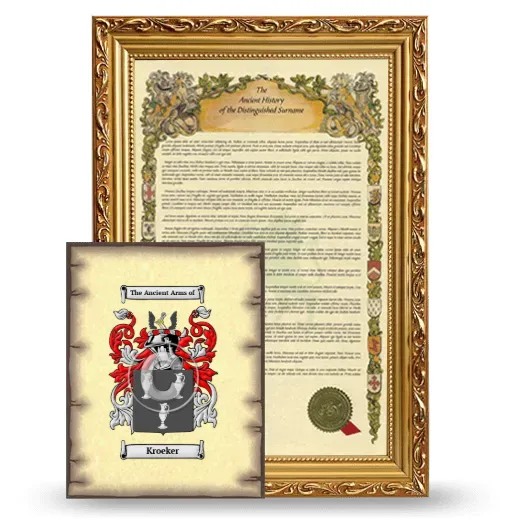 Kroeker Framed History and Coat of Arms Print - Gold