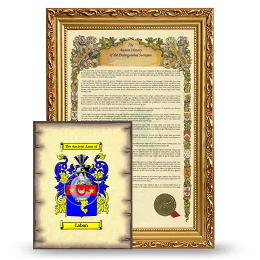 Labon Framed History and Coat of Arms Print - Gold