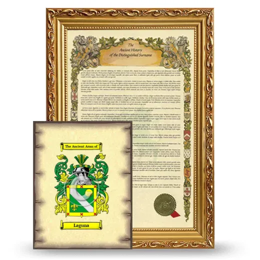 Laguna Framed History and Coat of Arms Print - Gold