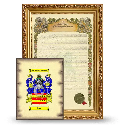 Lax Framed History and Coat of Arms Print - Gold