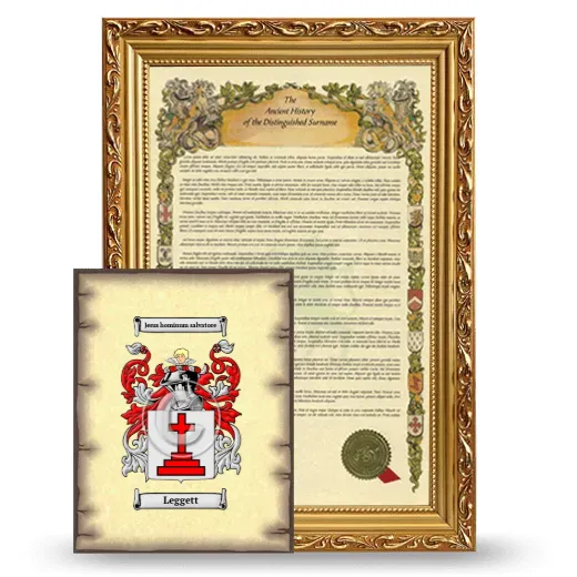 Leggett Framed History and Coat of Arms Print - Gold