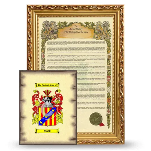 Mack Framed History and Coat of Arms Print - Gold