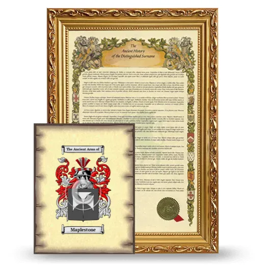 Maplestone Framed History and Coat of Arms Print - Gold