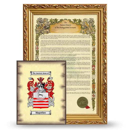 Mapother Framed History and Coat of Arms Print - Gold