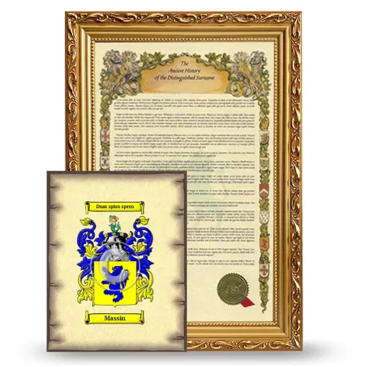 Massin Framed History and Coat of Arms Print - Gold