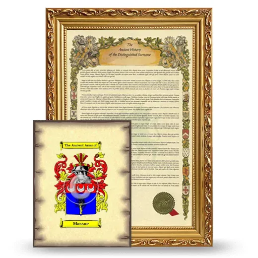 Massue Framed History and Coat of Arms Print - Gold