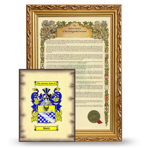 Matti Framed History and Coat of Arms Print - Gold