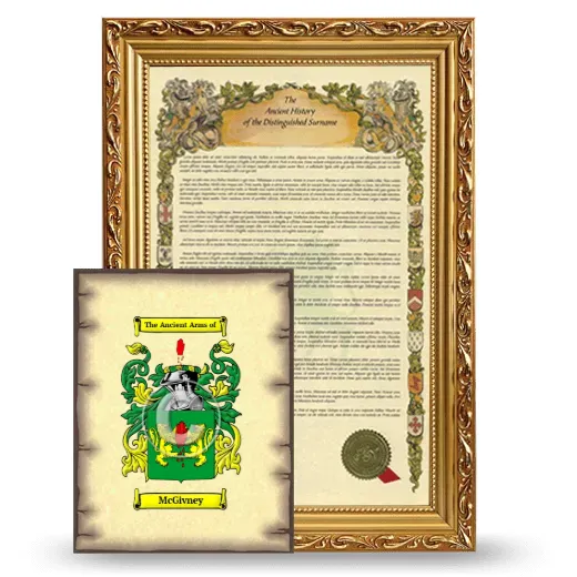 McGivney Framed History and Coat of Arms Print - Gold