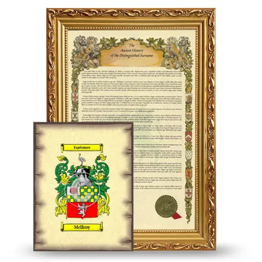 McIlroy Framed History and Coat of Arms Print - Gold
