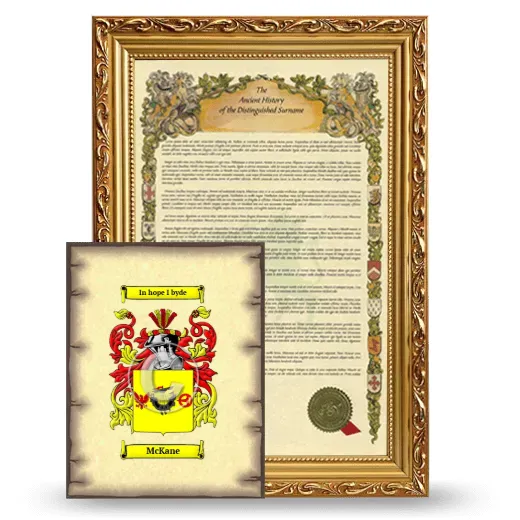McKane Framed History and Coat of Arms Print - Gold