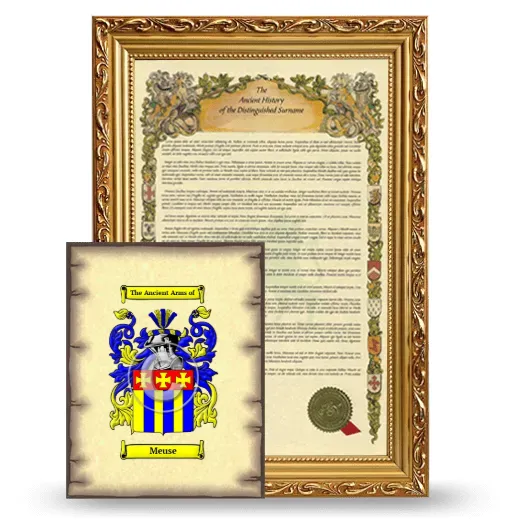 Meuse Framed History and Coat of Arms Print - Gold