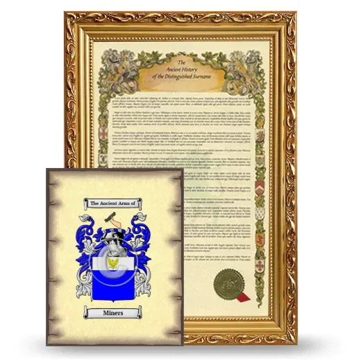 Miners Framed History and Coat of Arms Print - Gold
