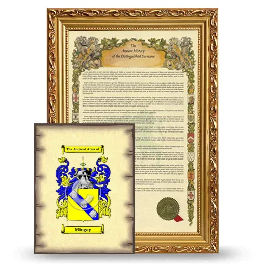 Mingay Framed History and Coat of Arms Print - Gold