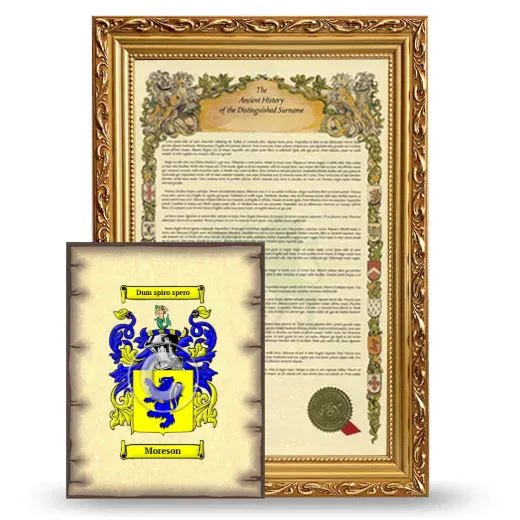 Moreson Framed History and Coat of Arms Print - Gold