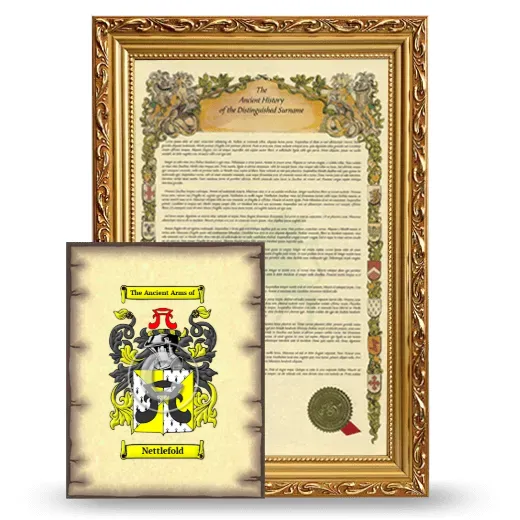 Nettlefold Framed History and Coat of Arms Print - Gold