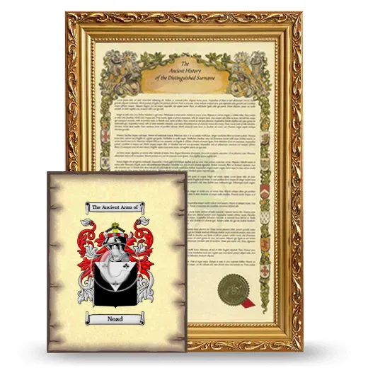 Noad Framed History and Coat of Arms Print - Gold