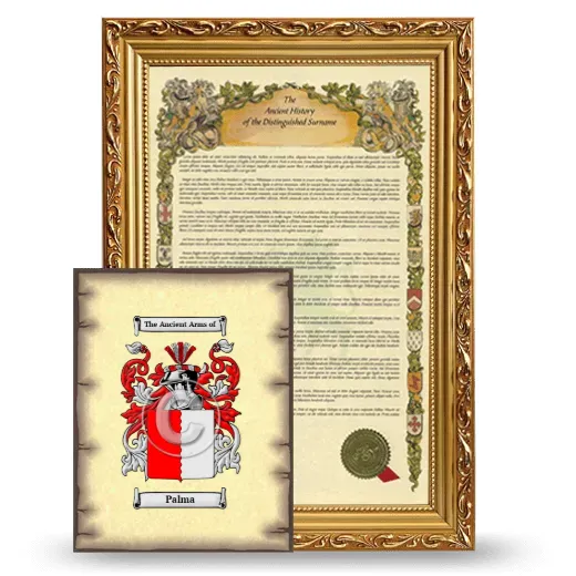 Palma Framed History and Coat of Arms Print - Gold
