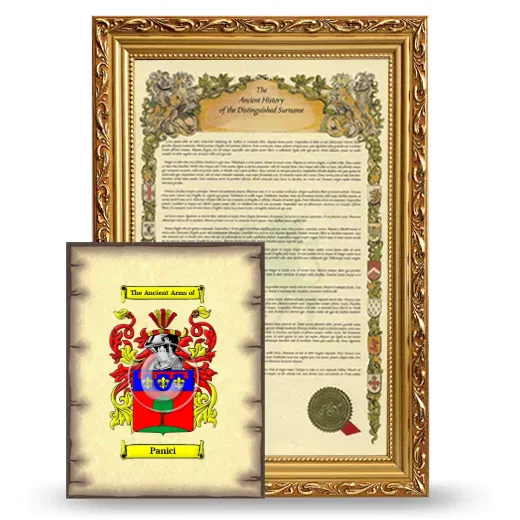 Panici Framed History and Coat of Arms Print - Gold