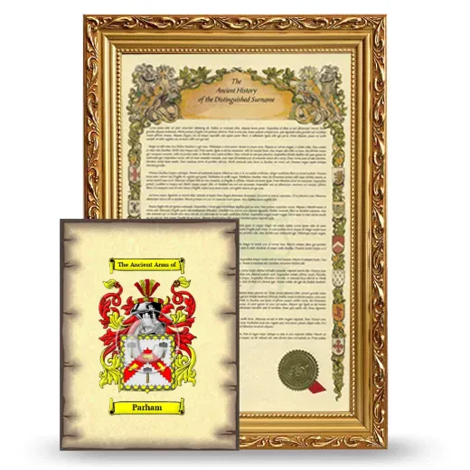 Parham Framed History and Coat of Arms Print - Gold