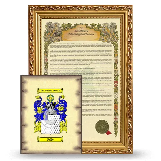 Pelly Framed History and Coat of Arms Print - Gold