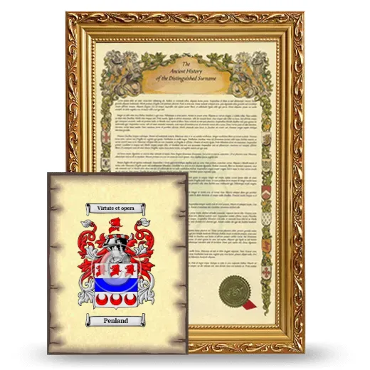 Penland Framed History and Coat of Arms Print - Gold