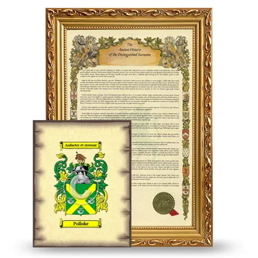 Polloke Framed History and Coat of Arms Print - Gold